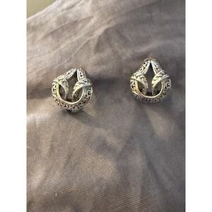 Sarda, Balinese Artisan Handcrafted, Sterling, Hoop Earrings 3/4" #462